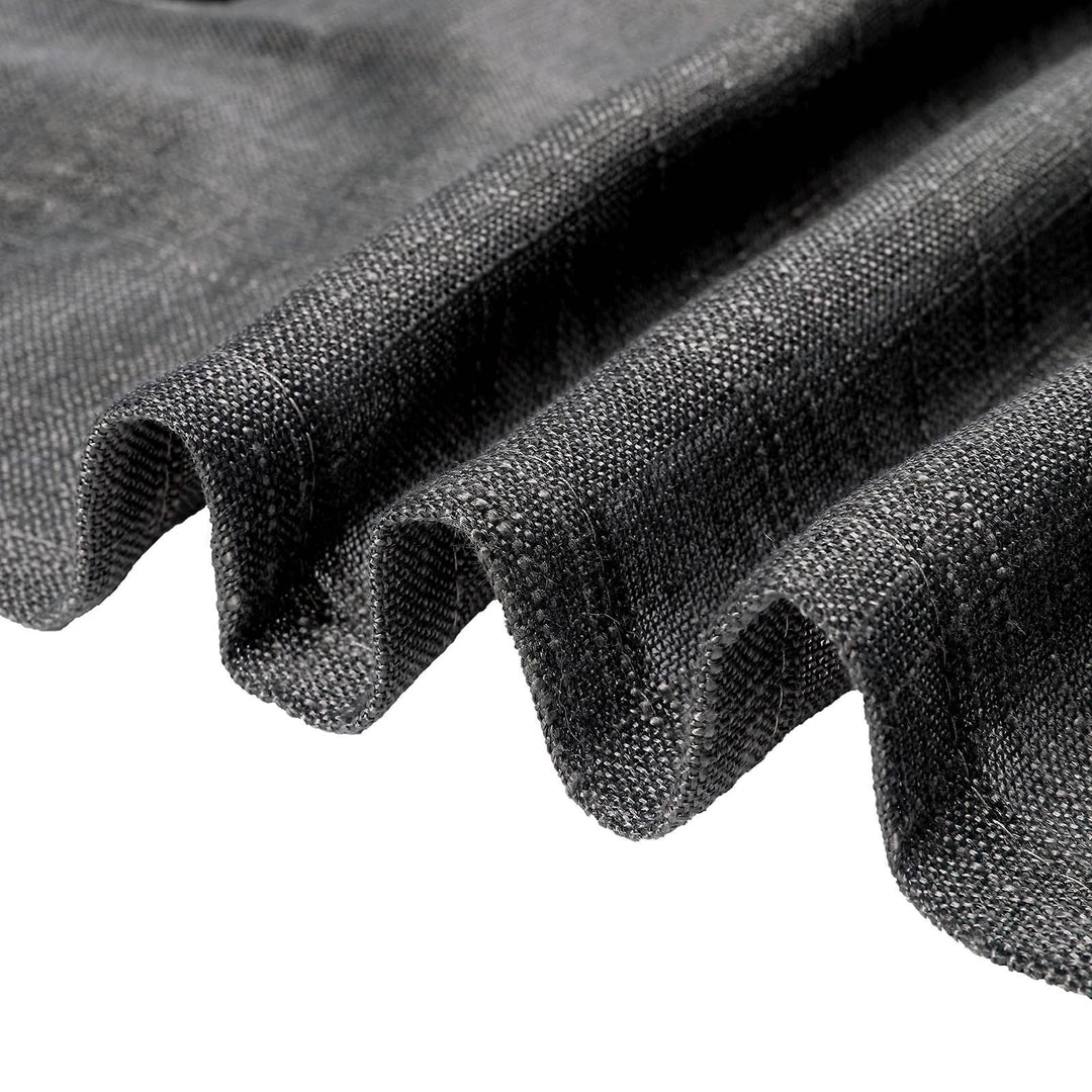 HIER_3120 Home Décor 2 Pack | Handmade Charcoal Gray Faux Linen Curtains 52"x64", Curtain Panels With Chrome Grommets 12 HIER_3120 Home Décor 2 Pack | Handmade Charcoal Gray Faux Linen Curtains 52"x64", Curtain Panels With Chrome Grommets