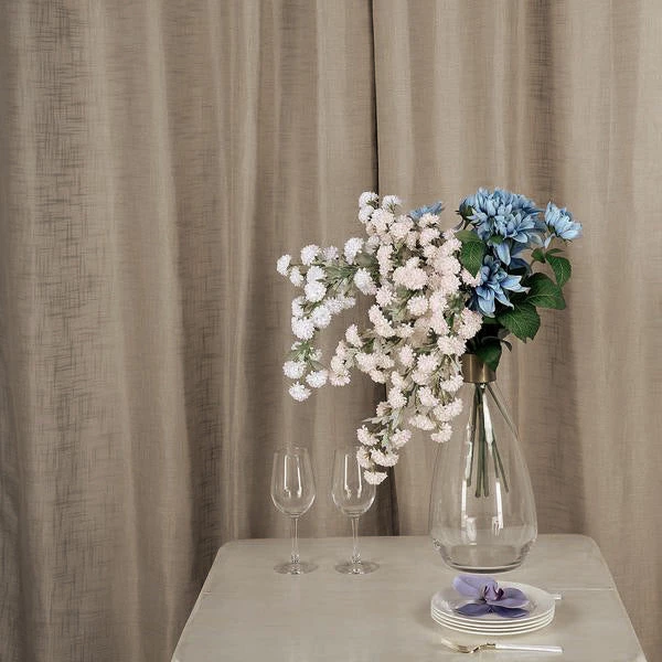 HIER_3120 Home Décor 2 Pack | Handmade Taupe Faux Linen Curtains 52"x64", Curtain Panels With Chrome Grommets 11 HIER_3120 Home Décor 2 Pack | Handmade Taupe Faux Linen Curtains 52"x64", Curtain Panels With Chrome Grommets