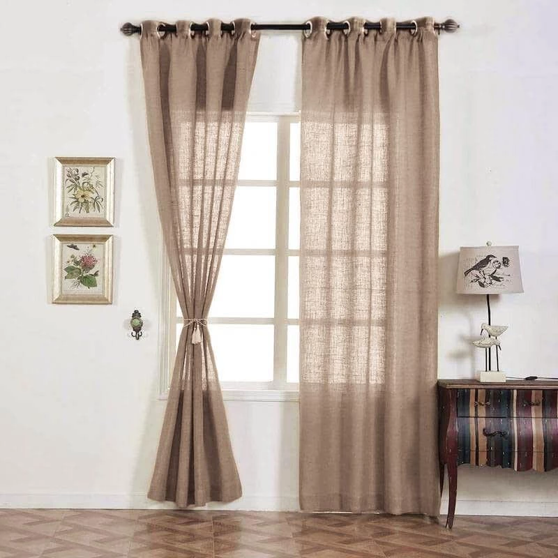 HIER_3120 Home Décor 2 Pack | Handmade Beige Faux Linen Curtains 52"x96", Curtain Panels With Chrome Grommets 13 HIER_3120 Home Décor 2 Pack | Handmade Beige Faux Linen Curtains 52"x96", Curtain Panels With Chrome Grommets