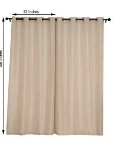 HIER_3120 2 Pack | Handmade Beige Faux Linen Curtains 52"x108", Curtain Panels With Chrome Grommets Home Décor 18 HIER_3120 2 Pack | Handmade Beige Faux Linen Curtains 52