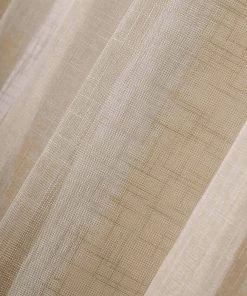 HIER_3120 2 Pack | Handmade Beige Faux Linen Curtains 52"x64", Curtain Panels With Chrome Grommets 23 HIER_3120 2 Pack | Handmade Beige Faux Linen Curtains 52