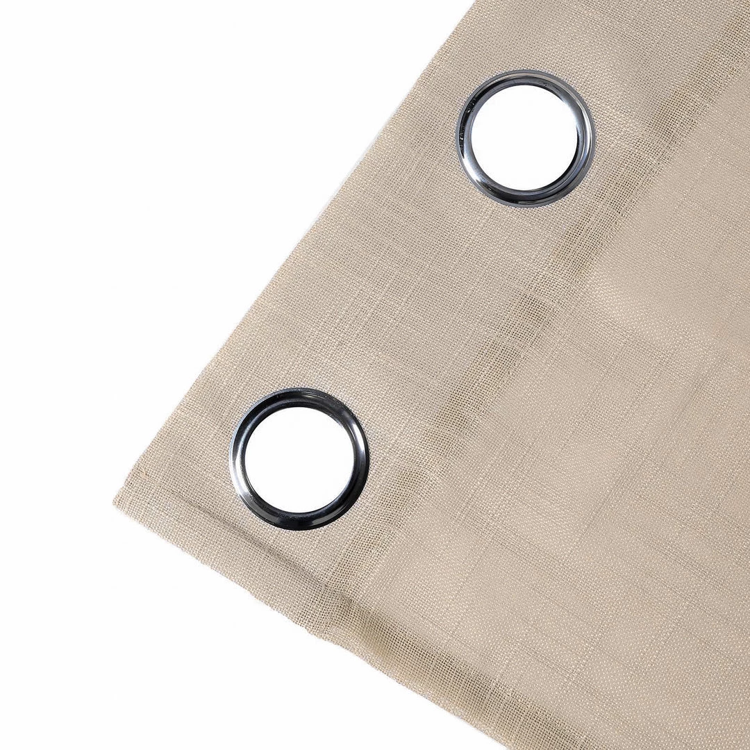 HIER_3120 Home Décor 2 Pack | Handmade Beige Faux Linen Curtains 52"x96", Curtain Panels With Chrome Grommets 15 HIER_3120 Home Décor 2 Pack | Handmade Beige Faux Linen Curtains 52"x96", Curtain Panels With Chrome Grommets