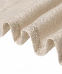 HIER_3120 2 Pack | Handmade Beige Faux Linen Curtains 52"x64", Curtain Panels With Chrome Grommets 26 HIER_3120 2 Pack | Handmade Beige Faux Linen Curtains 52