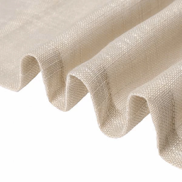 HIER_3120 2 Pack | Handmade Beige Faux Linen Curtains 52"x64", Curtain Panels With Chrome Grommets 13 HIER_3120 2 Pack | Handmade Beige Faux Linen Curtains 52"x64", Curtain Panels With Chrome Grommets
