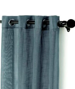 HIER_3120 2 Pack | Handmade Blue Faux Linen Curtains 52"x96", Curtain Panels With Chrome Grommets Home Décor 25 HIER_3120 2 Pack | Handmade Blue Faux Linen Curtains 52