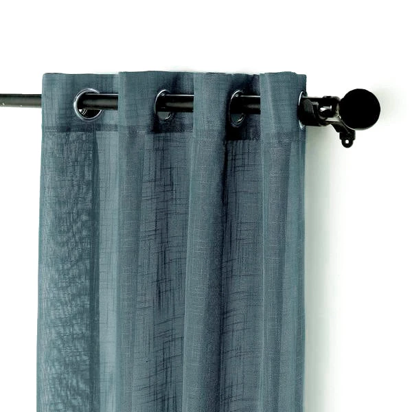 HIER_3120 2 Pack | Handmade Blue Faux Linen Curtains 52"x64", Curtain Panels With Chrome Grommets Home Décor 11 HIER_3120 2 Pack | Handmade Blue Faux Linen Curtains 52"x64", Curtain Panels With Chrome Grommets Home Décor