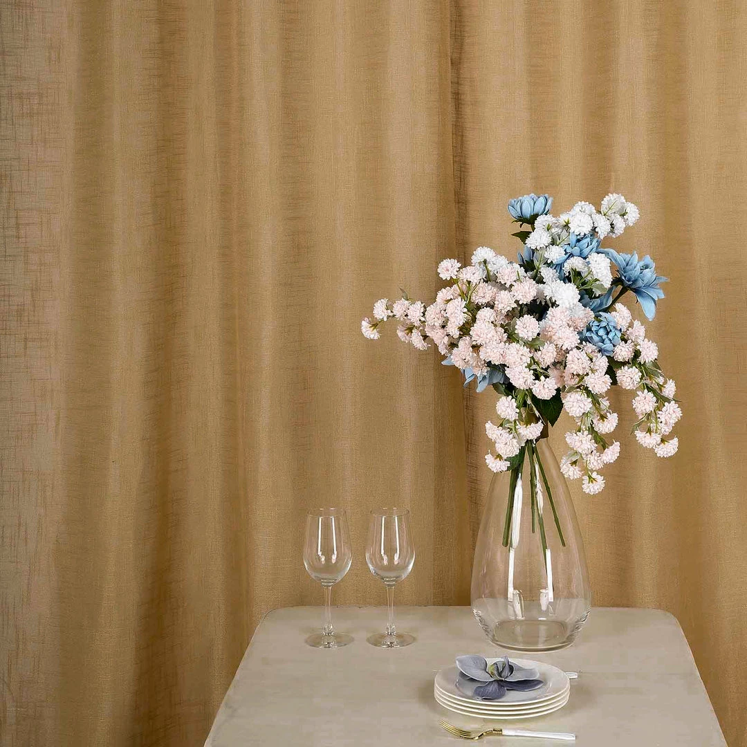 HIER_3120 2 Pack | Handmade Natural Faux Linen Curtains 52"x108", Curtain Panels With Chrome Grommets 12 HIER_3120 2 Pack | Handmade Natural Faux Linen Curtains 52"x108", Curtain Panels With Chrome Grommets