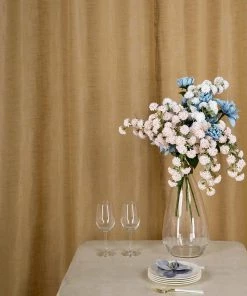 HIER_3120 Home Décor 2 Pack | Handmade Natural Faux Linen Curtains 52"x64", Curtain Panels With Chrome Grommets 26 HIER_3120 Home Décor 2 Pack | Handmade Natural Faux Linen Curtains 52