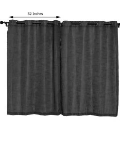 HIER_3120 Home Décor 2 Pack | Handmade Charcoal Gray Faux Linen Curtains 52"x64", Curtain Panels With Chrome Grommets 16 HIER_3120 Home Décor 2 Pack | Handmade Charcoal Gray Faux Linen Curtains 52