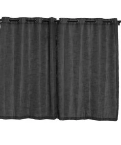 HIER_3120 Home Décor 2 Pack | Handmade Charcoal Gray Faux Linen Curtains 52"x64", Curtain Panels With Chrome Grommets 21 HIER_3120 Home Décor 2 Pack | Handmade Charcoal Gray Faux Linen Curtains 52
