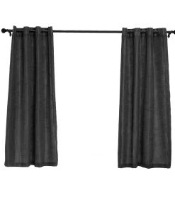 HIER_3120 Home Décor 2 Pack | Handmade Charcoal Gray Faux Linen Curtains 52"x64", Curtain Panels With Chrome Grommets 27 HIER_3120 Home Décor 2 Pack | Handmade Charcoal Gray Faux Linen Curtains 52