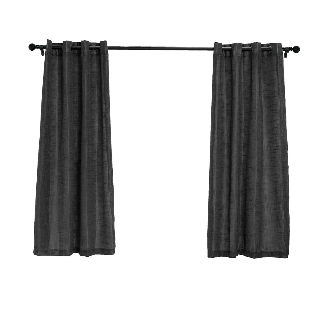 HIER_3120 Home Décor 2 Pack | Handmade Charcoal Gray Faux Linen Curtains 52"x64", Curtain Panels With Chrome Grommets 14 HIER_3120 Home Décor 2 Pack | Handmade Charcoal Gray Faux Linen Curtains 52"x64", Curtain Panels With Chrome Grommets