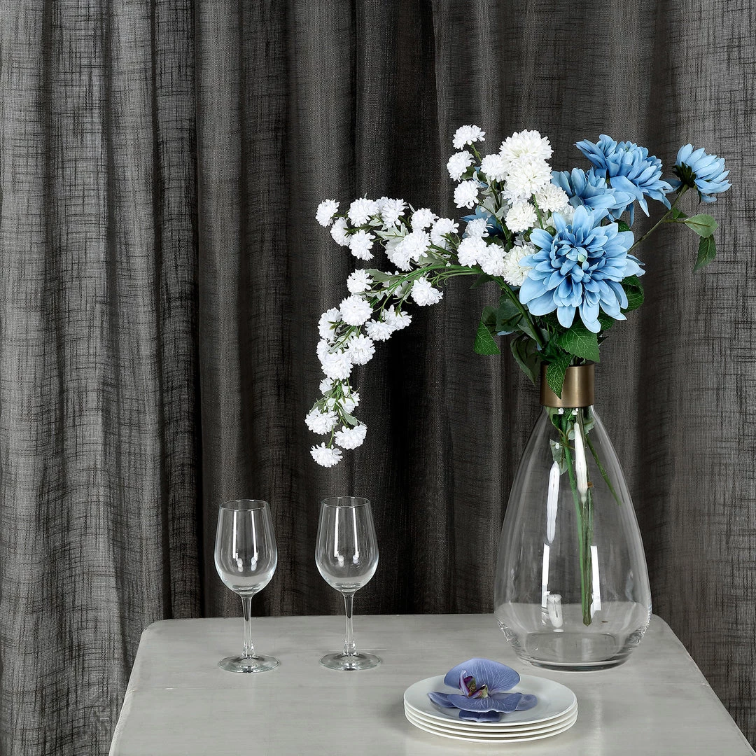 HIER_3120 Home Décor 2 Pack | Handmade Charcoal Gray Faux Linen Curtains 52"x64", Curtain Panels With Chrome Grommets 6 HIER_3120 Home Décor 2 Pack | Handmade Charcoal Gray Faux Linen Curtains 52"x64", Curtain Panels With Chrome Grommets