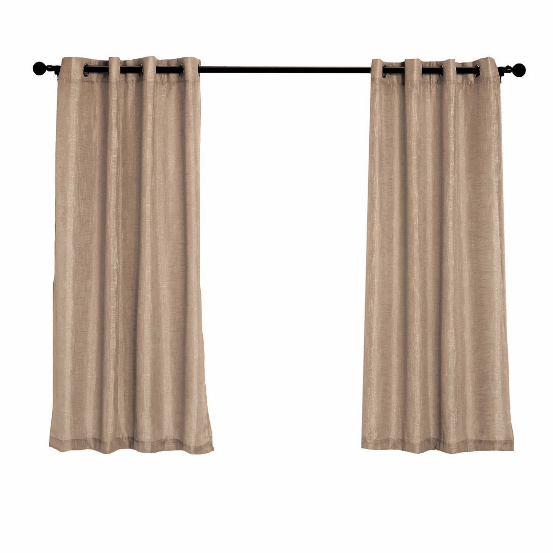 HIER_3120 Home Décor 2 Pack | Handmade Taupe Faux Linen Curtains 52"x64", Curtain Panels With Chrome Grommets 14 HIER_3120 Home Décor 2 Pack | Handmade Taupe Faux Linen Curtains 52"x64", Curtain Panels With Chrome Grommets