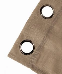 HIER_3120 Home Décor 2 Pack | Handmade Taupe Faux Linen Curtains 52"x64", Curtain Panels With Chrome Grommets 26 HIER_3120 Home Décor 2 Pack | Handmade Taupe Faux Linen Curtains 52