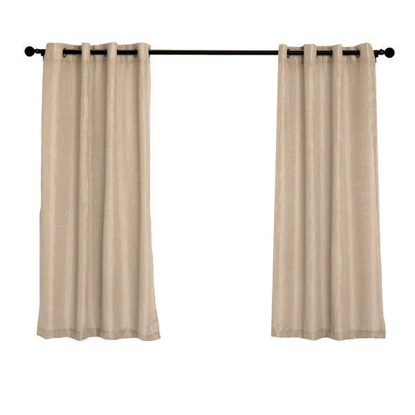 HIER_3120 2 Pack | Handmade Beige Faux Linen Curtains 52"x64", Curtain Panels With Chrome Grommets 14 HIER_3120 2 Pack | Handmade Beige Faux Linen Curtains 52"x64", Curtain Panels With Chrome Grommets