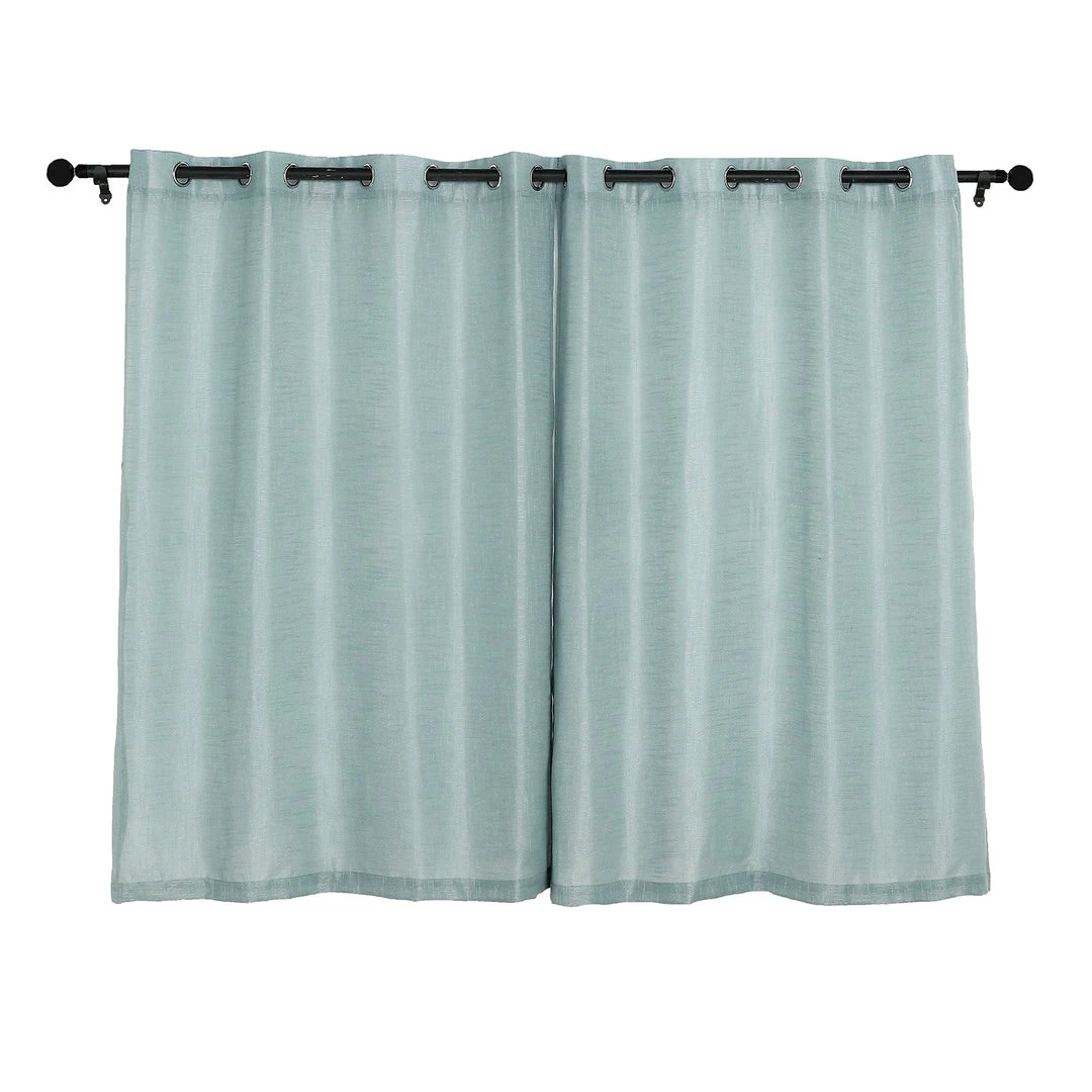 HIER_3120 2 Pack | Handmade Dusty Blue Faux Linen Curtains 52"x64", Curtain Panels With Chrome Grommets Home Décor 15 HIER_3120 2 Pack | Handmade Dusty Blue Faux Linen Curtains 52"x64", Curtain Panels With Chrome Grommets Home Décor