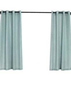 HIER_3120 2 Pack | Handmade Dusty Blue Faux Linen Curtains 52"x64", Curtain Panels With Chrome Grommets Home Décor 31 HIER_3120 2 Pack | Handmade Dusty Blue Faux Linen Curtains 52