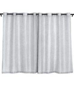 HIER_3120 2 Pack | Handmade Silver Faux Linen Curtains 52"x64", Curtain Panels With Chrome Grommets Home Décor 22 HIER_3120 2 Pack | Handmade Silver Faux Linen Curtains 52