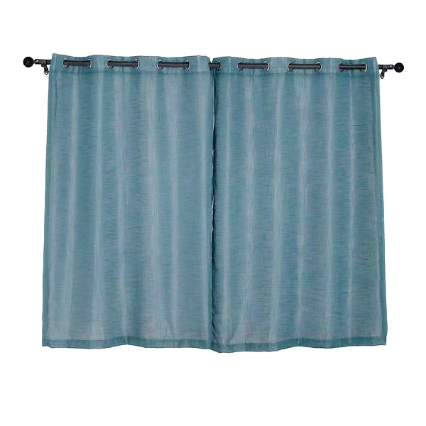 HIER_3120 2 Pack | Handmade Blue Faux Linen Curtains 52"x64", Curtain Panels With Chrome Grommets Home Décor 12 HIER_3120 2 Pack | Handmade Blue Faux Linen Curtains 52"x64", Curtain Panels With Chrome Grommets Home Décor