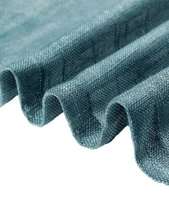 HIER_3120 2 Pack | Handmade Blue Faux Linen Curtains 52"x96", Curtain Panels With Chrome Grommets Home Décor 27 HIER_3120 2 Pack | Handmade Blue Faux Linen Curtains 52
