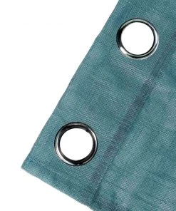 HIER_3120 2 Pack | Handmade Blue Faux Linen Curtains 52"x64", Curtain Panels With Chrome Grommets Home Décor 23 HIER_3120 2 Pack | Handmade Blue Faux Linen Curtains 52