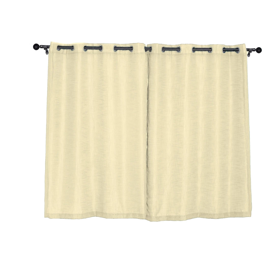 HIER_3120 2 Pack | Handmade Ivory Faux Linen Curtains 52"x64", Curtain Panels With Chrome Grommets Home Décor 11 HIER_3120 2 Pack | Handmade Ivory Faux Linen Curtains 52"x64", Curtain Panels With Chrome Grommets Home Décor