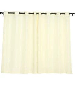 HIER_3120 2 Pack | Handmade Ivory Faux Linen Curtains 52"x64", Curtain Panels With Chrome Grommets Home Décor 27 HIER_3120 2 Pack | Handmade Ivory Faux Linen Curtains 52
