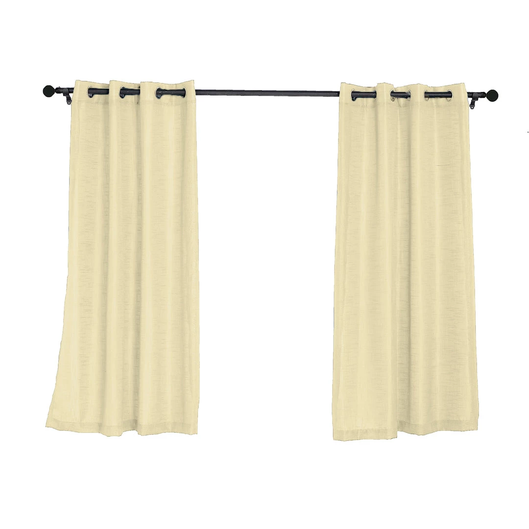 HIER_3120 2 Pack | Handmade Ivory Faux Linen Curtains 52"x64", Curtain Panels With Chrome Grommets Home Décor 13 HIER_3120 2 Pack | Handmade Ivory Faux Linen Curtains 52"x64", Curtain Panels With Chrome Grommets Home Décor