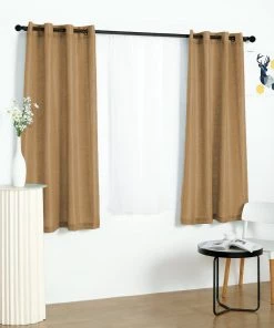 HIER_3120 Home Décor 2 Pack | Handmade Natural Faux Linen Curtains 52"x64", Curtain Panels With Chrome Grommets 21 HIER_3120 Home Décor 2 Pack | Handmade Natural Faux Linen Curtains 52