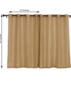 HIER_3120 Home Décor 2 Pack | Handmade Natural Faux Linen Curtains 52"x64", Curtain Panels With Chrome Grommets 18 HIER_3120 Home Décor 2 Pack | Handmade Natural Faux Linen Curtains 52