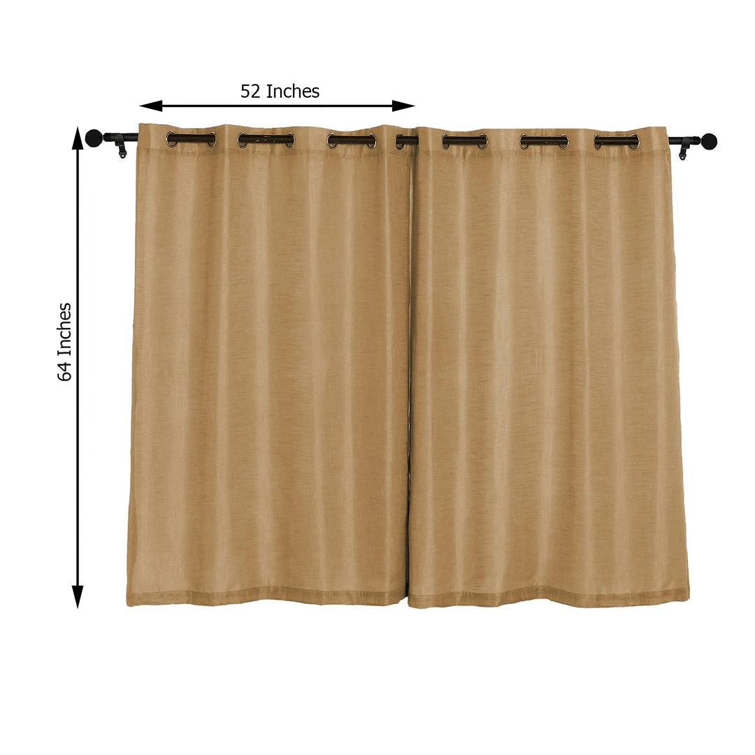 HIER_3120 Home Décor 2 Pack | Handmade Natural Faux Linen Curtains 52"x64", Curtain Panels With Chrome Grommets 3 HIER_3120 Home Décor 2 Pack | Handmade Natural Faux Linen Curtains 52"x64", Curtain Panels With Chrome Grommets