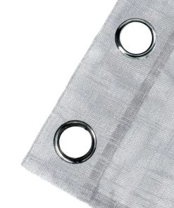 HIER_3120 2 Pack | Handmade Silver Faux Linen Curtains 52"x64", Curtain Panels With Chrome Grommets Home Décor 24 HIER_3120 2 Pack | Handmade Silver Faux Linen Curtains 52