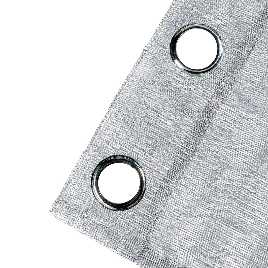 HIER_3120 2 Pack | Handmade Silver Faux Linen Curtains 52"x64", Curtain Panels With Chrome Grommets Home Décor 12 HIER_3120 2 Pack | Handmade Silver Faux Linen Curtains 52"x64", Curtain Panels With Chrome Grommets Home Décor