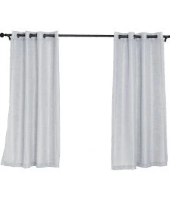HIER_3120 2 Pack | Handmade Silver Faux Linen Curtains 52"x64", Curtain Panels With Chrome Grommets Home Décor 25 HIER_3120 2 Pack | Handmade Silver Faux Linen Curtains 52