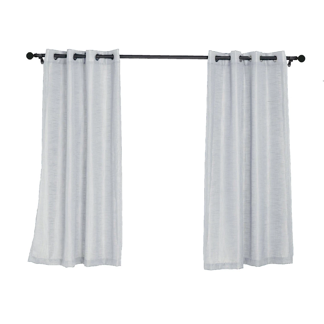 HIER_3120 2 Pack | Handmade Silver Faux Linen Curtains 52"x64", Curtain Panels With Chrome Grommets Home Décor 13 HIER_3120 2 Pack | Handmade Silver Faux Linen Curtains 52"x64", Curtain Panels With Chrome Grommets Home Décor