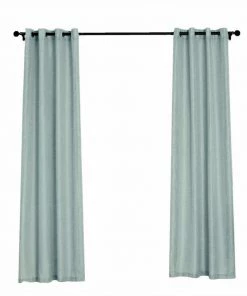 HIER_3120 2 Pack | Handmade Dusty Blue Faux Linen Curtains 52"x84", Curtain Panels With Chrome Grommets 31 HIER_3120 2 Pack | Handmade Dusty Blue Faux Linen Curtains 52