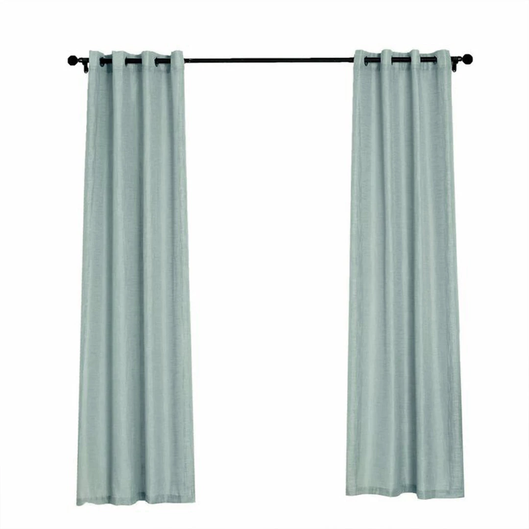 HIER_3120 2 Pack | Handmade Dusty Blue Faux Linen Curtains 52"x84", Curtain Panels With Chrome Grommets 16 HIER_3120 2 Pack | Handmade Dusty Blue Faux Linen Curtains 52"x84", Curtain Panels With Chrome Grommets