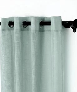 HIER_3120 2 Pack | Handmade Dusty Blue Faux Linen Curtains 52"x84", Curtain Panels With Chrome Grommets 28 HIER_3120 2 Pack | Handmade Dusty Blue Faux Linen Curtains 52