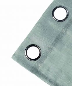 HIER_3120 2 Pack | Handmade Dusty Blue Faux Linen Curtains 52"x84", Curtain Panels With Chrome Grommets 30 HIER_3120 2 Pack | Handmade Dusty Blue Faux Linen Curtains 52