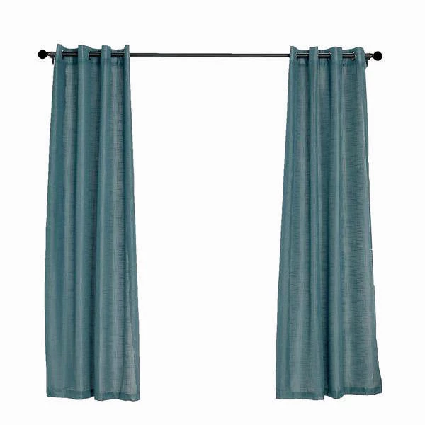 HIER_3120 2 Pack | Handmade Blue Faux Linen Curtains 52"x84", Curtain Panels With Chrome Grommets Home Décor 15 HIER_3120 2 Pack | Handmade Blue Faux Linen Curtains 52"x84", Curtain Panels With Chrome Grommets Home Décor
