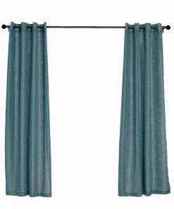 HIER_3120 2 Pack | Handmade Blue Faux Linen Curtains 52"x96", Curtain Panels With Chrome Grommets Home Décor 29 HIER_3120 2 Pack | Handmade Blue Faux Linen Curtains 52