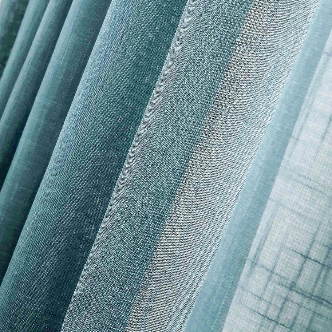 HIER_3120 2 Pack | Handmade Blue Faux Linen Curtains 52"x84", Curtain Panels With Chrome Grommets Home Décor 10 HIER_3120 2 Pack | Handmade Blue Faux Linen Curtains 52"x84", Curtain Panels With Chrome Grommets Home Décor