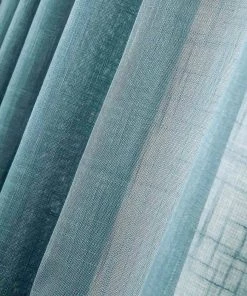 HIER_3120 2 Pack | Handmade Blue Faux Linen Curtains 52"x96", Curtain Panels With Chrome Grommets Home Décor 23 HIER_3120 2 Pack | Handmade Blue Faux Linen Curtains 52