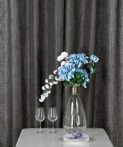 HIER_3120 2 Pack | Handmade Charcoal Gray Faux Linen Curtains 52"x96", Curtain Panels With Chrome Grommets 23 HIER_3120 2 Pack | Handmade Charcoal Gray Faux Linen Curtains 52