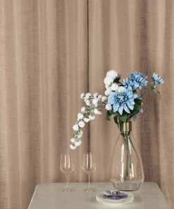 HIER_3120 Home Décor 2 Pack | Handmade Taupe Faux Linen Curtains 52"x64", Curtain Panels With Chrome Grommets 21 HIER_3120 Home Décor 2 Pack | Handmade Taupe Faux Linen Curtains 52