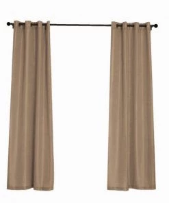 HIER_3120 2 Pack | Handmade Taupe Faux Linen Curtains 52
