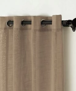 HIER_3120 Home Décor 2 Pack | Handmade Taupe Faux Linen Curtains 52"x64", Curtain Panels With Chrome Grommets 20 HIER_3120 Home Décor 2 Pack | Handmade Taupe Faux Linen Curtains 52