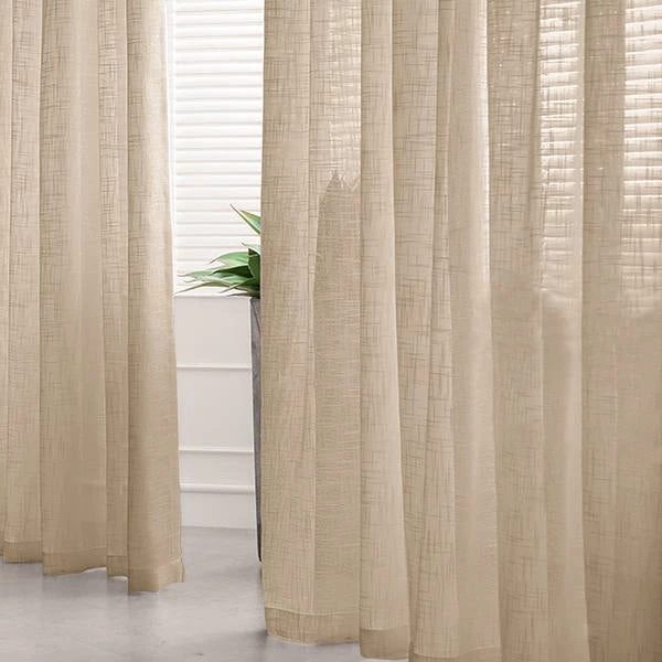 HIER_3120 Home Décor 2 Pack | Handmade Beige Faux Linen Curtains 52"x96", Curtain Panels With Chrome Grommets 1 HIER_3120 Home Décor 2 Pack | Handmade Beige Faux Linen Curtains 52"x96", Curtain Panels With Chrome Grommets