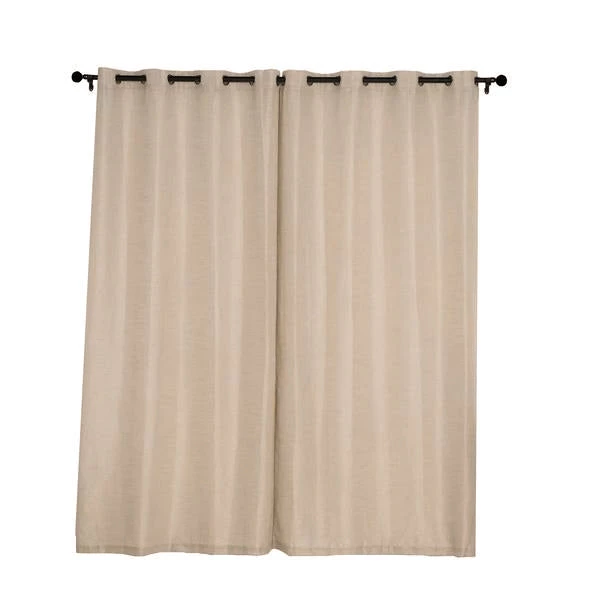HIER_3120 Home Décor 2 Pack | Handmade Beige Faux Linen Curtains 52"x96", Curtain Panels With Chrome Grommets 17 HIER_3120 Home Décor 2 Pack | Handmade Beige Faux Linen Curtains 52"x96", Curtain Panels With Chrome Grommets